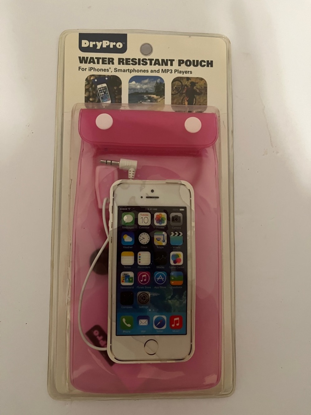 Pink Water-Resistant Phone Pouch with Clear Touch Window